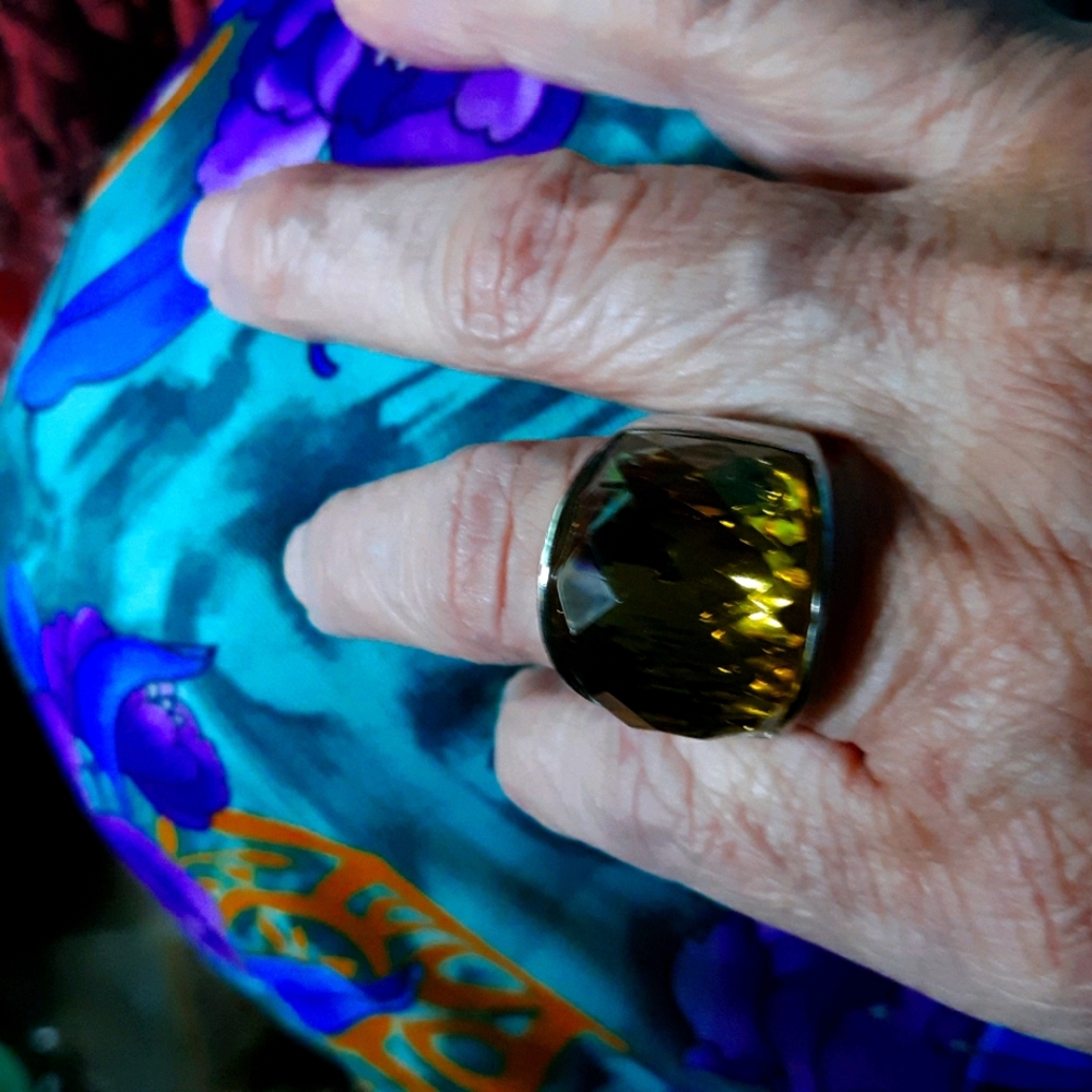 Large Statement Ring Simulated Citrine